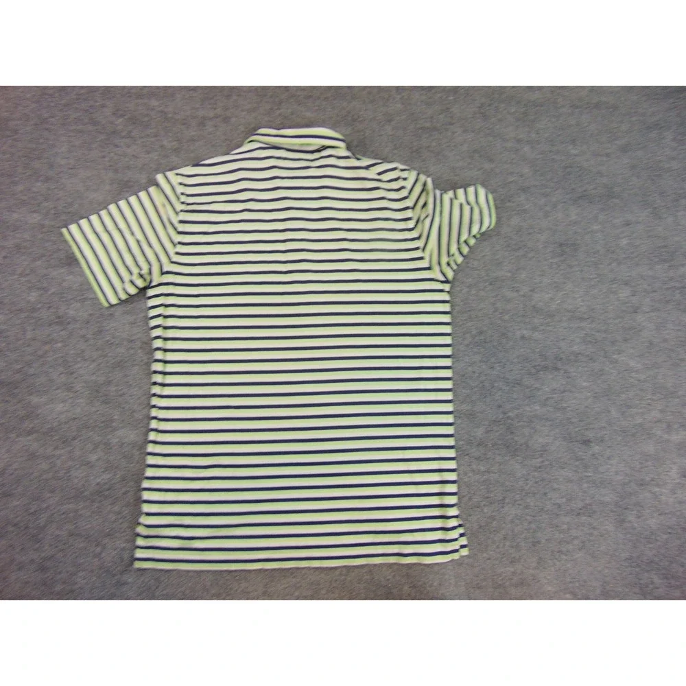 Polo Ralph Lauren Shirt Mens Med Lime‎ Green Blue Striped Cotton Polo Pocket